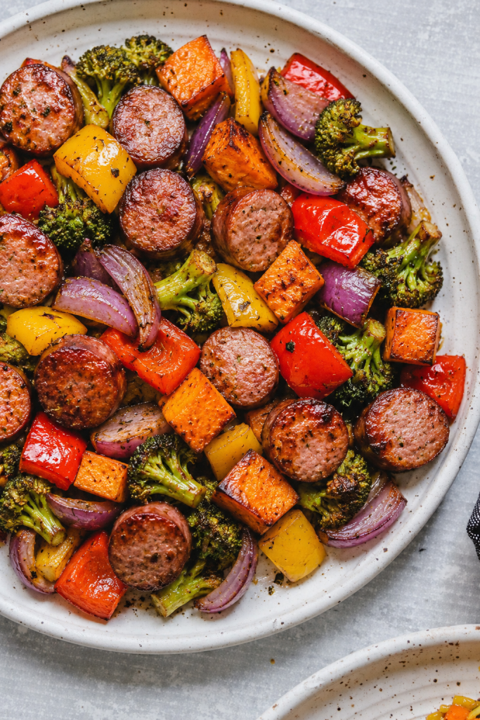 Sheet Pan Sausage and Veggies - Balanced Healthy Meals