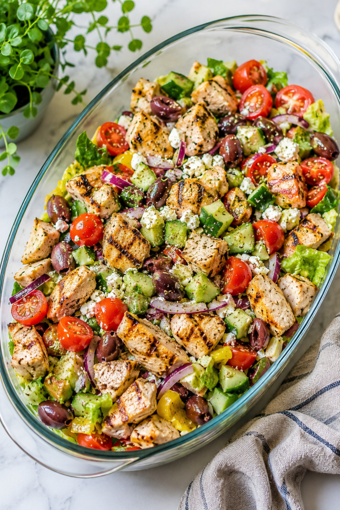 Greek Chicken Salad - Balanced Healthy Meals