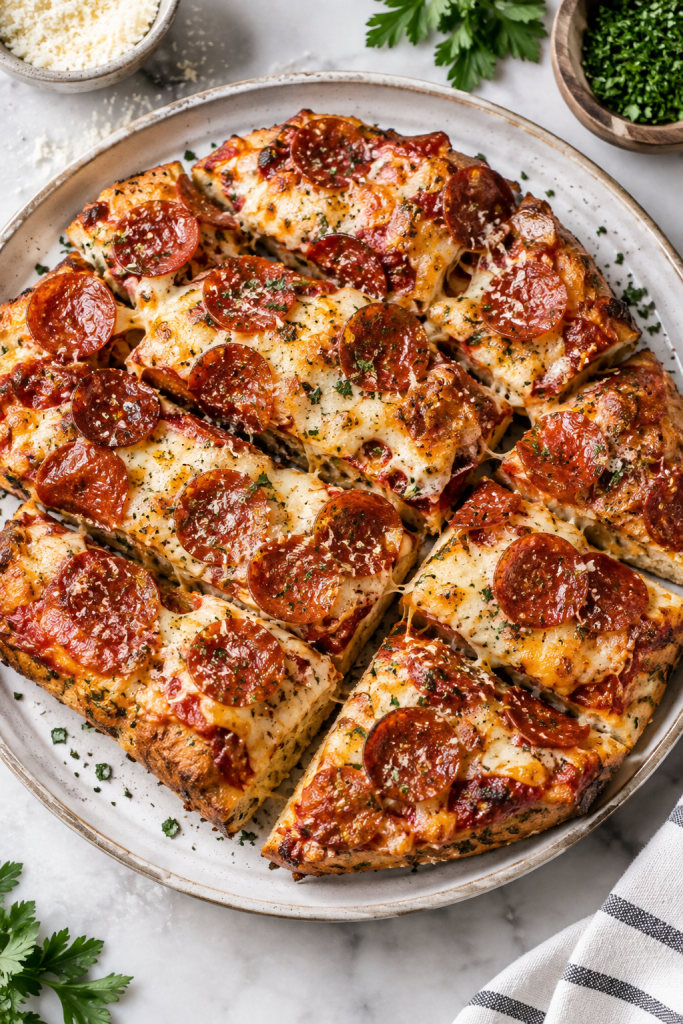 Pepperoni Pizza Bread - Balanced Healthy Meals