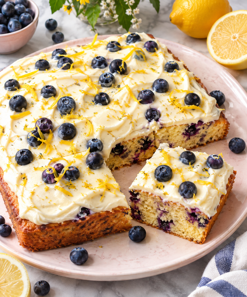 Lemon Blueberry Cake with Cream Cheese Frosting - Balanced Healthy Meals