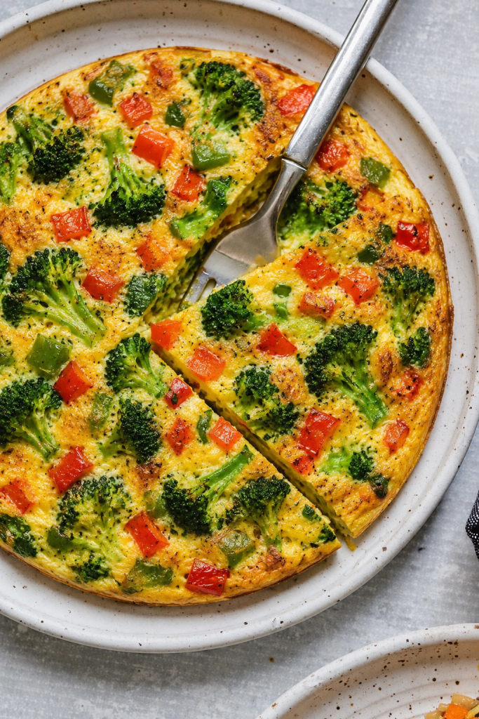 Broccoli and Pepper Frittata with a Comforting, Savory Blend - Balanced Healthy Meals