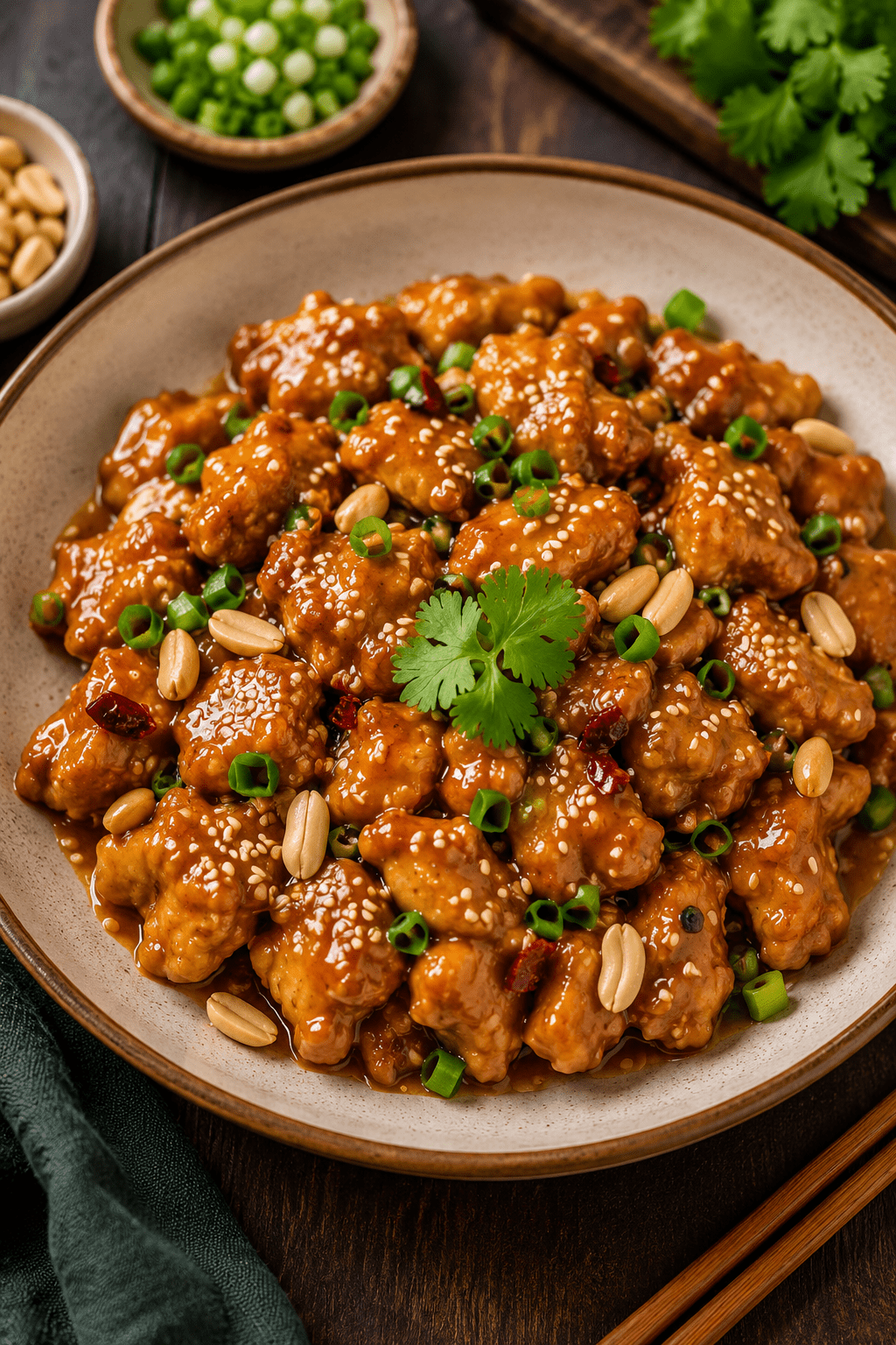 Peanut Sesame Chicken - Balanced Healthy Meals