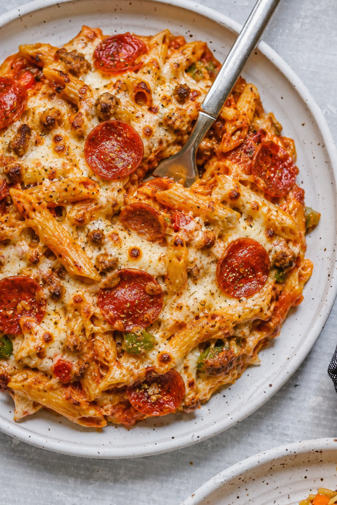 Delicious Pizza Pasta Bake - Balanced Healthy Meals