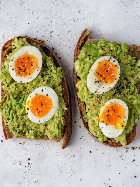 avocado toast with boiled eggs