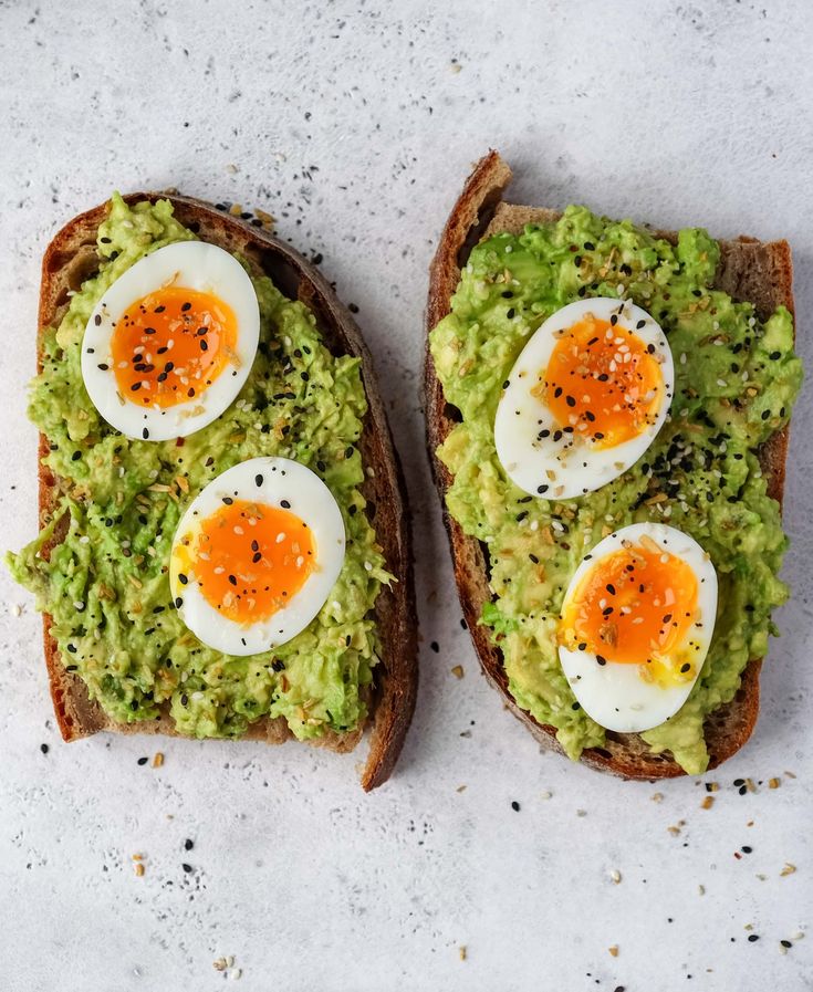 avocado toast with boiled eggs