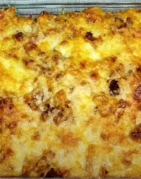 baked mac and cheese with beef and sausage
