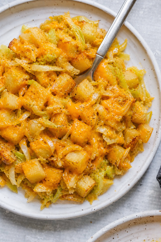 Cabbage potato with cheddar cheese - Balanced Healthy Meals