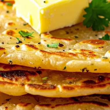 homemade garlic naan bread