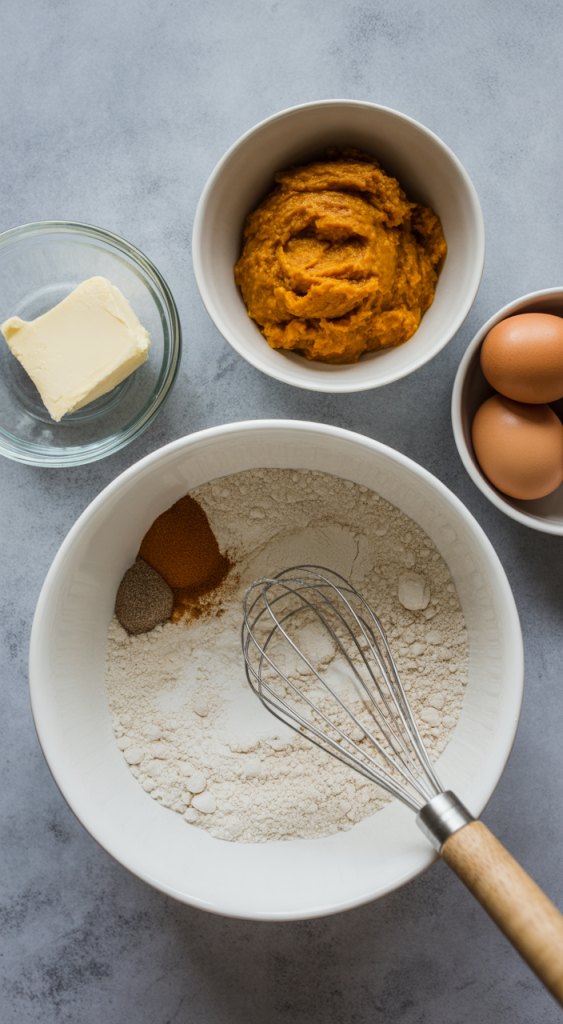 assemble ingredients pumpkin roll