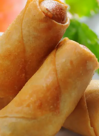 vegetable spring rolls with peanut sauce