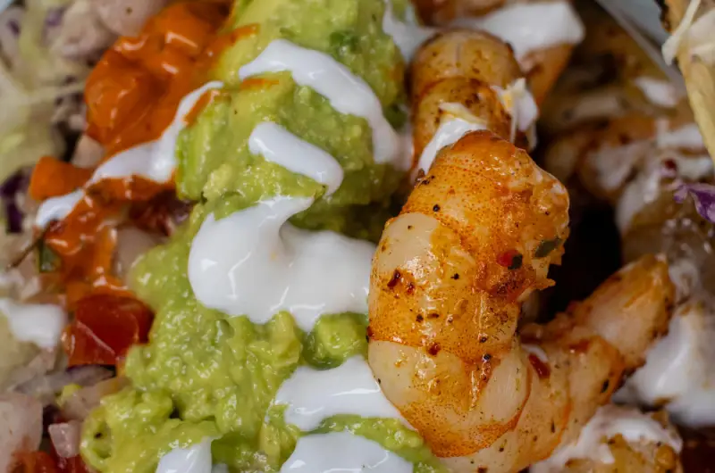 Shrimp Tacos with Avocado Crema