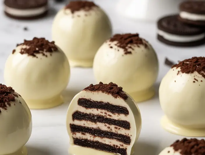 Oreo Balls Covered in White Chocolate