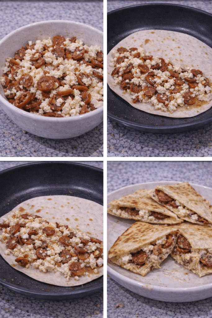How To Make Feta With Chorizo Quesadilla
