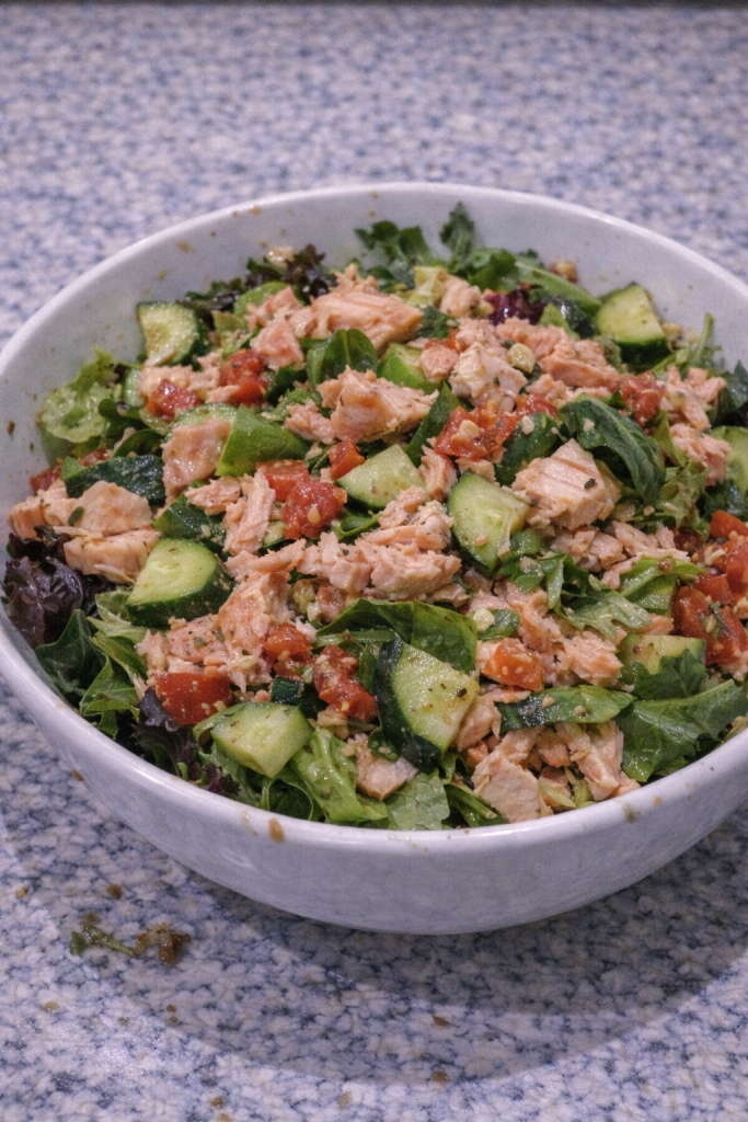 Poached Salmon Salad - Balanced Healthy Meals