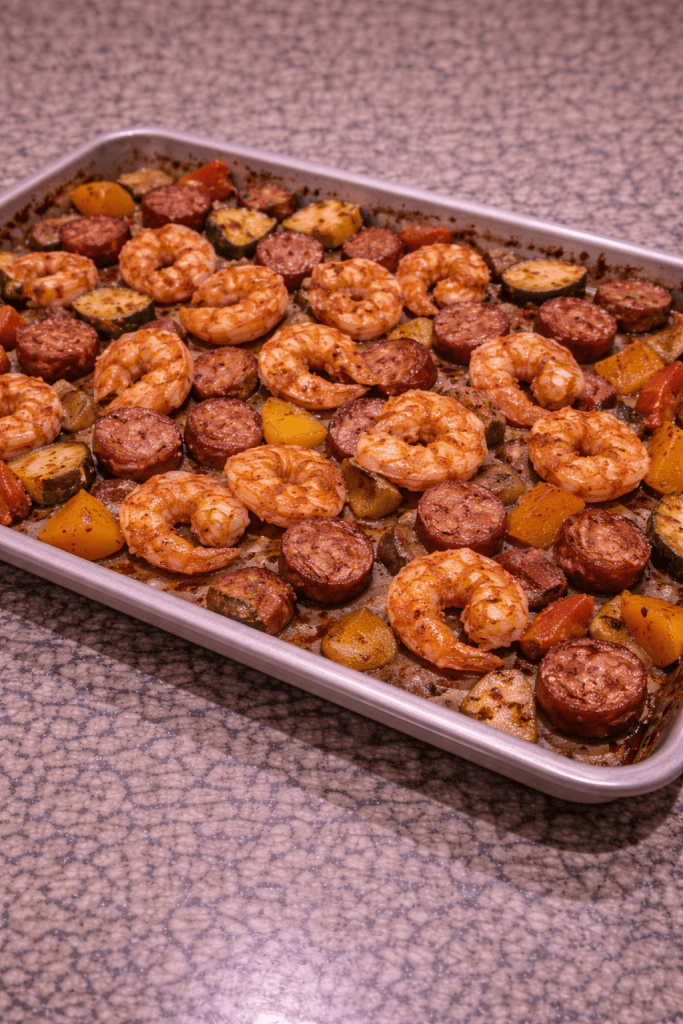 Shrimp and Sausage Sheet Pan - Balanced Healthy Meals