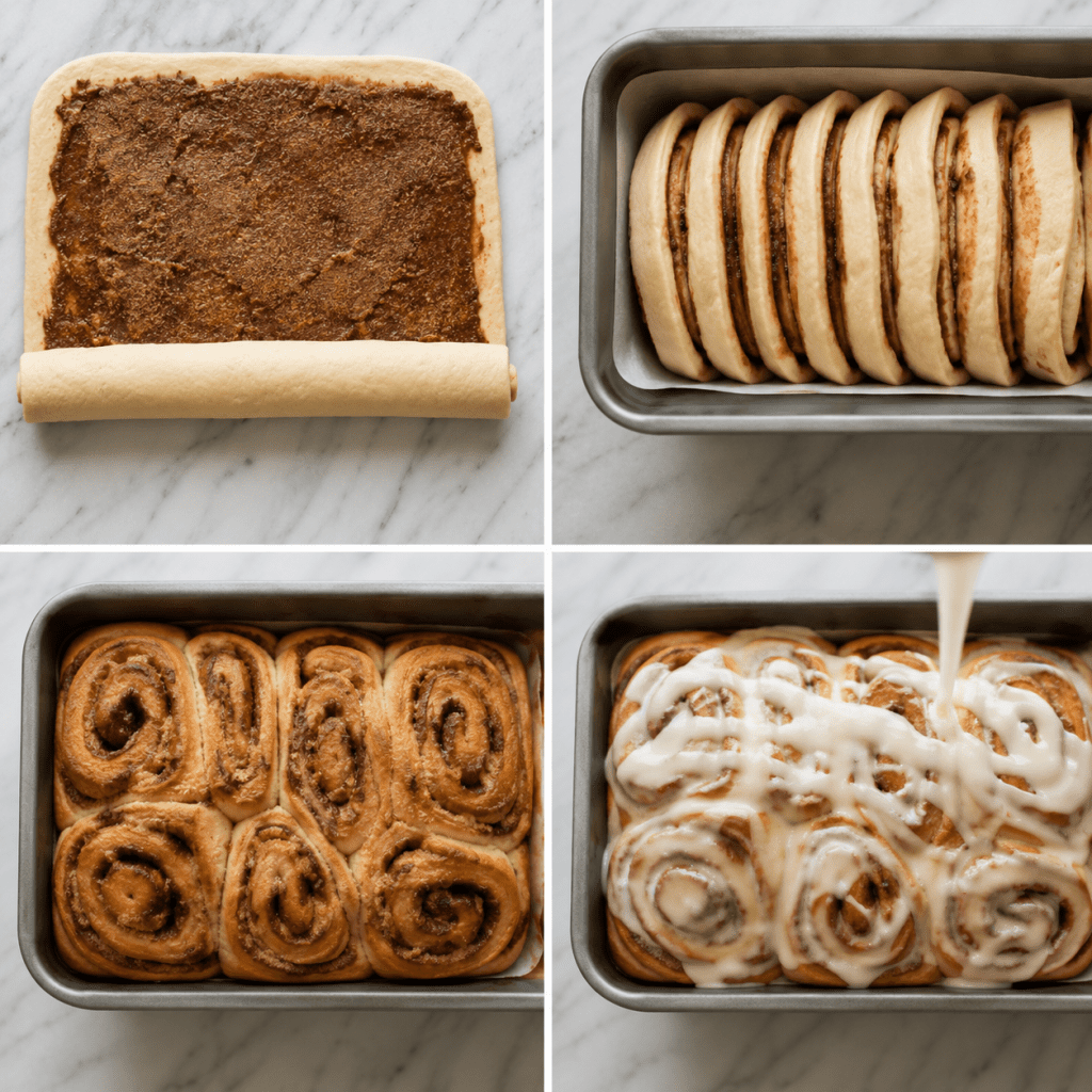 Step by step on how to make Cinnamon Roll Bread
